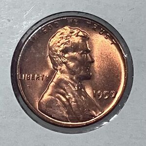 20 Uncirculated 1957 LINCOLN PENNIES / From Original BANK ROLLS / Reddish Orange